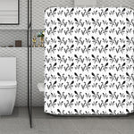 White And Black Mantis Pattern Print Polyester Shower Curtain