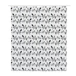 White And Black Mantis Pattern Print Polyester Shower Curtain