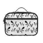 White And Black Mantis Pattern Print Portable Lunch Bag