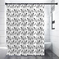 White And Black Mantis Pattern Print Premium Shower Curtain