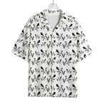 White And Black Mantis Pattern Print Rayon Hawaiian Shirt