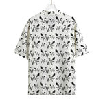 White And Black Mantis Pattern Print Rayon Hawaiian Shirt