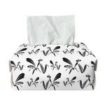 White And Black Mantis Pattern Print Rectangle Tissue Box Cover