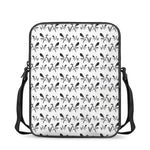 White And Black Mantis Pattern Print Rectangular Crossbody Bag