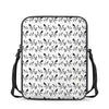 White And Black Mantis Pattern Print Rectangular Crossbody Bag