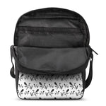 White And Black Mantis Pattern Print Rectangular Crossbody Bag