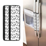 White And Black Mantis Pattern Print Refrigerator Handle Covers