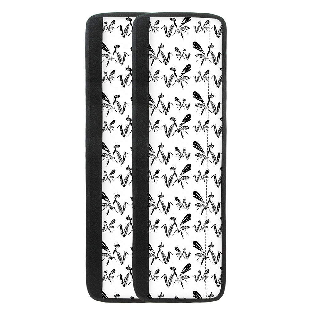 White And Black Mantis Pattern Print Refrigerator Handle Covers