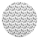 White And Black Mantis Pattern Print Round Blanket