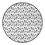 White And Black Mantis Pattern Print Round Floor Mat