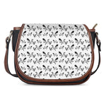 White And Black Mantis Pattern Print Saddle Bag