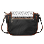 White And Black Mantis Pattern Print Saddle Bag