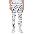 White And Black Mantis Pattern Print Joggers