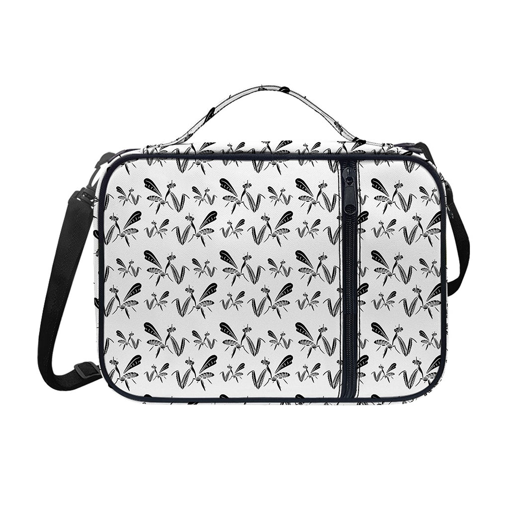 White And Black Mantis Pattern Print Shoulder Strap Bible Bag