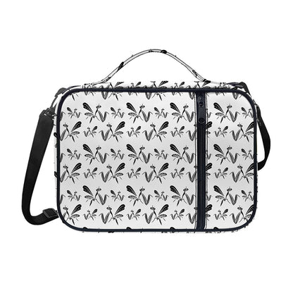 White And Black Mantis Pattern Print Shoulder Strap Bible Bag
