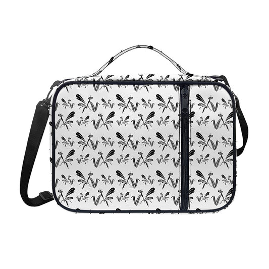 White And Black Mantis Pattern Print Shoulder Strap Bible Bag