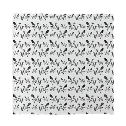 White And Black Mantis Pattern Print Silk Bandana