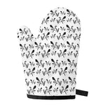 White And Black Mantis Pattern Print Single Oven Mitt