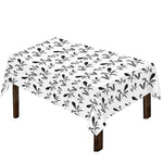 White And Black Mantis Pattern Print Tablecloth