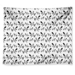 White And Black Mantis Pattern Print Tapestry