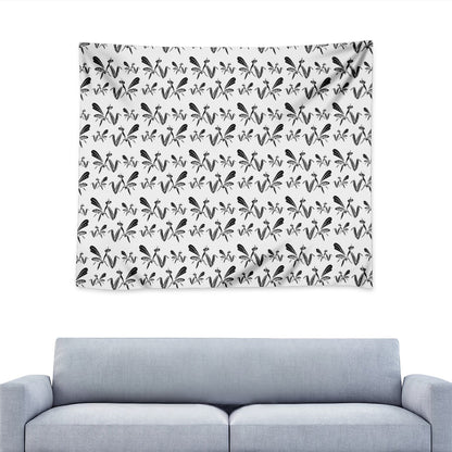 White And Black Mantis Pattern Print Tapestry