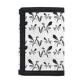 White And Black Mantis Pattern Print Trifold Wallet
