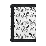 White And Black Mantis Pattern Print Trifold Wallet