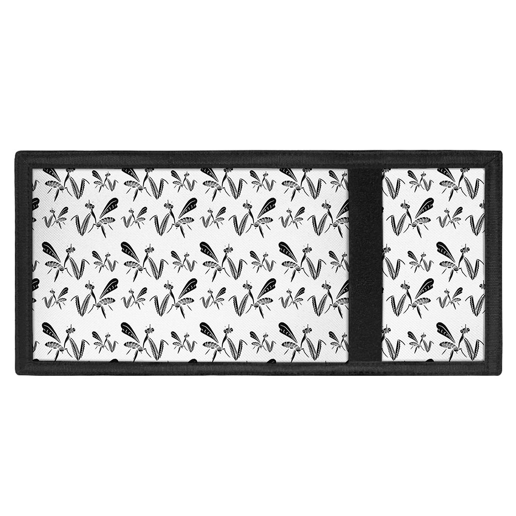 White And Black Mantis Pattern Print Trifold Wallet
