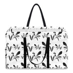 White And Black Mantis Pattern Print Utility Tote Bag