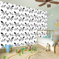 White And Black Mantis Pattern Print Wall Sticker