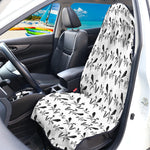 White And Black Mantis Pattern Print Waterproof Car Seat Cover