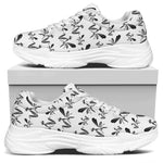 White And Black Mantis Pattern Print White Chunky Shoes