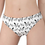 White And Black Mantis Pattern Print Women's Panties