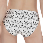 White And Black Mantis Pattern Print Women's Panties