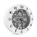 White And Black Maya Calendar Print Alarm Clock