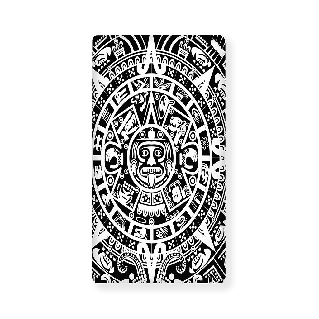 White And Black Maya Calendar Print Baby Crib Sheet