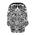 White And Black Maya Calendar Print Baby Seat Cover
