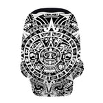White And Black Maya Calendar Print Baby Seat Cover