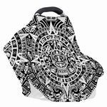 White And Black Maya Calendar Print Baby Seat Cover