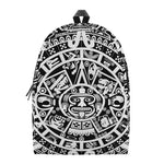 White And Black Maya Calendar Print Backpack