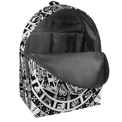 White And Black Maya Calendar Print Backpack