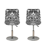 White And Black Maya Calendar Print Bar Stool Covers