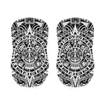 White And Black Maya Calendar Print Bar Stool Covers