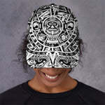 White And Black Maya Calendar Print Baseball Cap