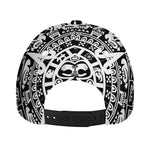 White And Black Maya Calendar Print Baseball Cap