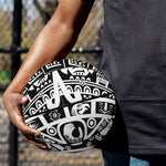 White And Black Maya Calendar Print Basketball