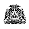 White And Black Maya Calendar Print Beanie