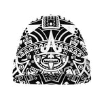 White And Black Maya Calendar Print Beanie