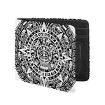 White And Black Maya Calendar Print Bifold Wallet