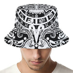 White And Black Maya Calendar Print Bucket Hat
